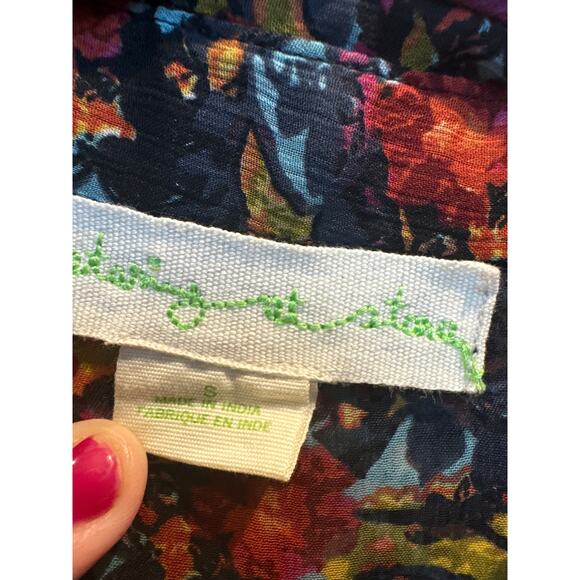 Staring at Stars Anthropologie Long Sleeve Button Front Sheer Top Women's Size S - Picture 3 of 6